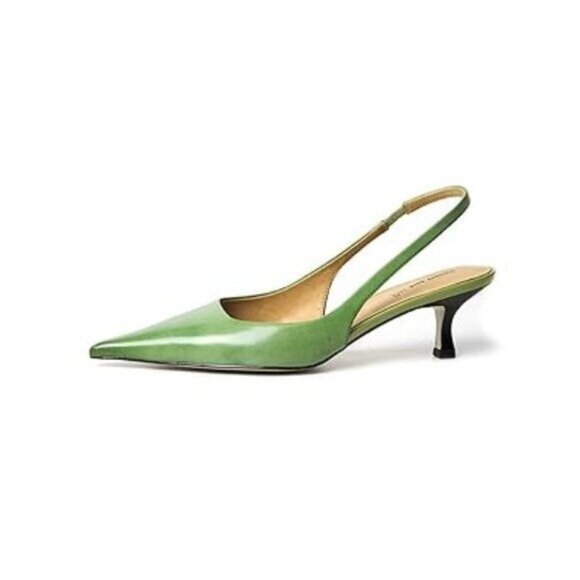 FSJ Women's Mid Kitten Heel Slingback Sandal Pointy Toe Sexy Pumps Comfortable - Picture 1 of 8